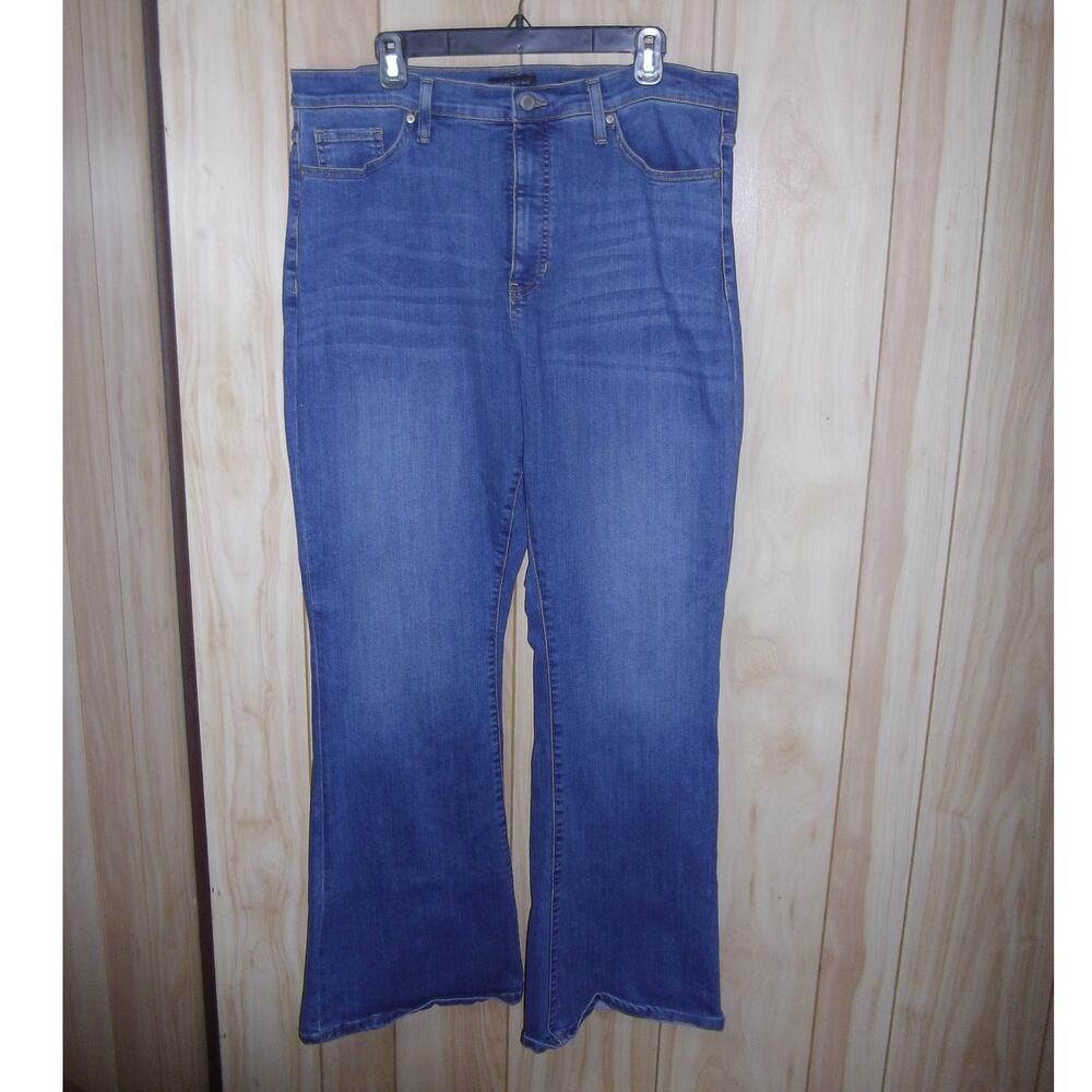 Banana Republic High Rise Flare Jeans Size 34 Medium Wash Blue Denim